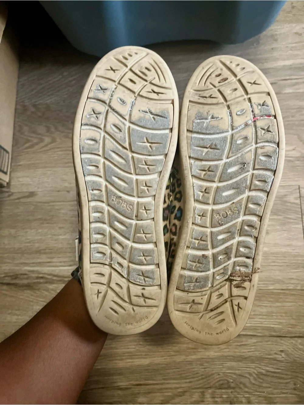 BOBS from Skechers Leopard Print Slip-On Shoes in Multicolor Spots